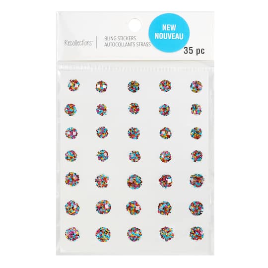 12 Packs: 35 ct. (420 total) Multi Dots Bling Stickers by Recollections™
